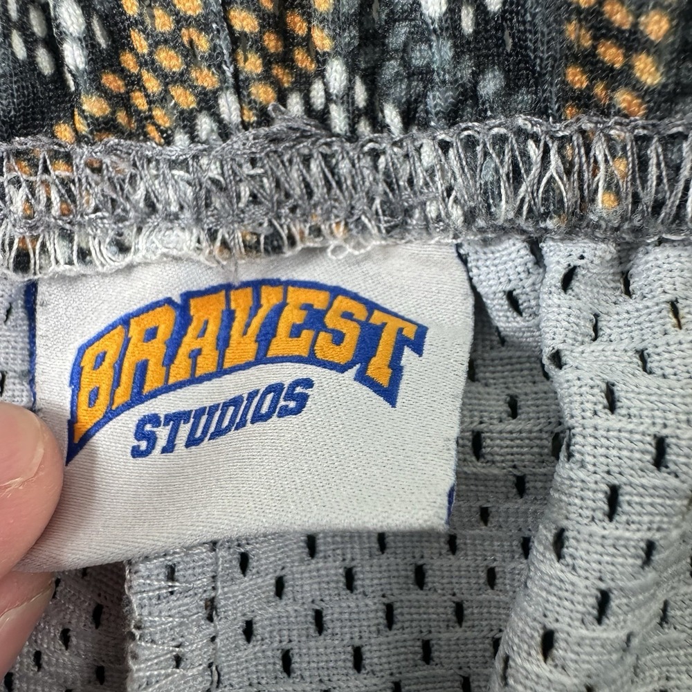 Bravest Studios Gray orange Geometric Mesh Basketball Short Size Small - Picture 4 of 5